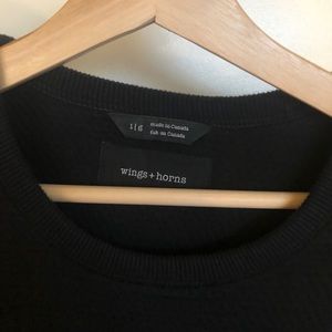 Wings + Horns Sweatshirt, Black, Size Large